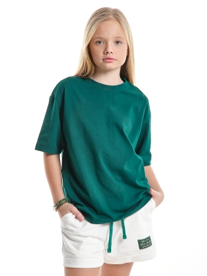 Футболка для девочек Mini Maxi, модель 7627, цвет темно-зеленый