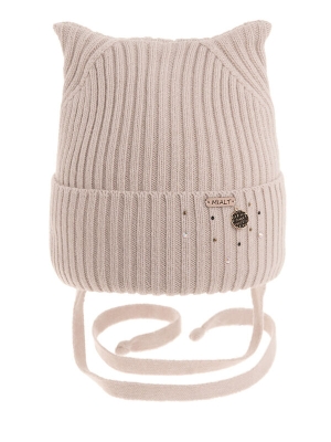 Шапка для девочки Зернышко, Миалт пудровый, зима