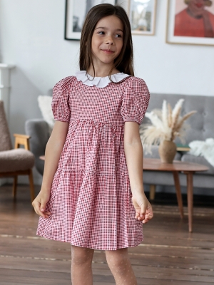 Платье для девочки нарядное БУШОН XB881, цвет розовый