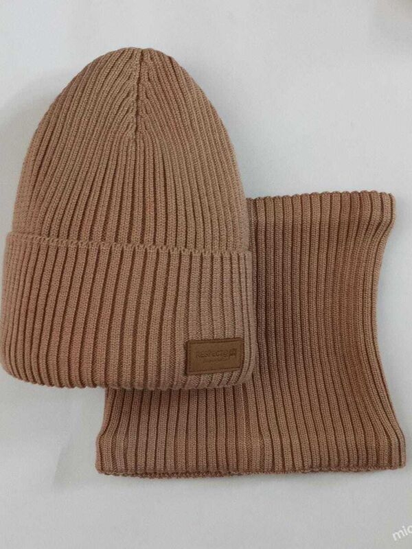 Комплект Адаптация, Миалт светло-коричневый, зима - Комплекты: шапка и шарф