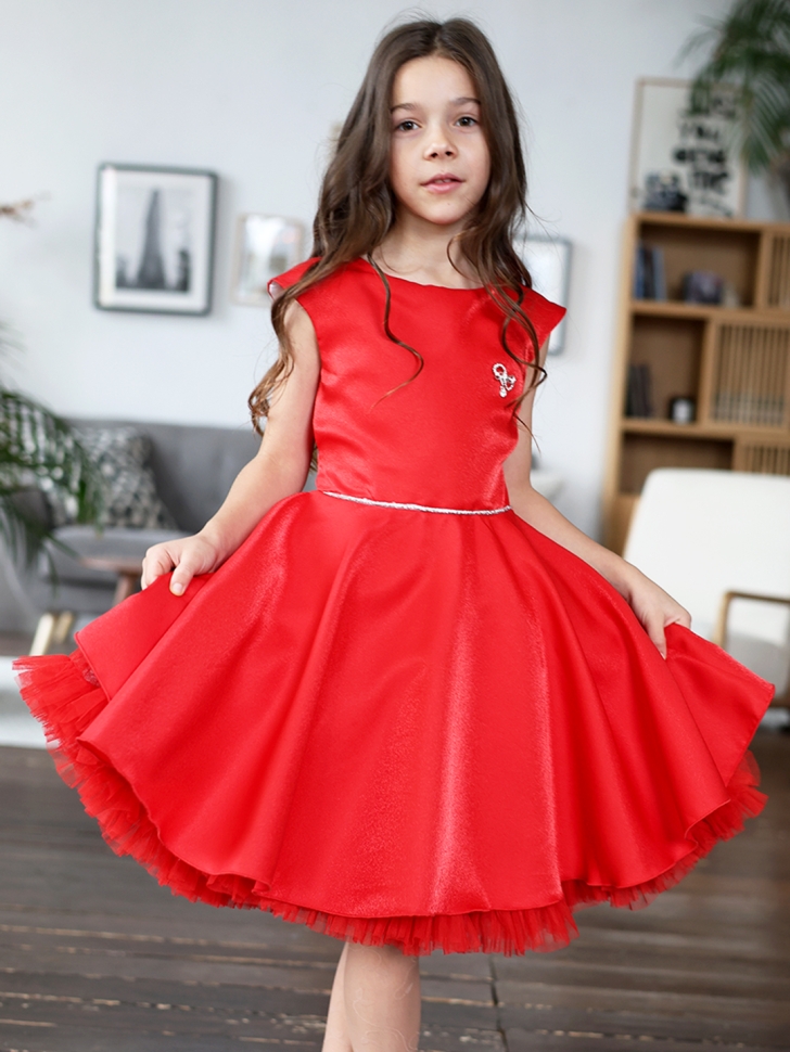 Платье для девочки БУШОН ST35, праздничное цвет красный - Платья СТИЛЯГИ