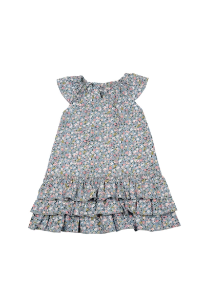Платье для девочек Mini Maxi, модель 6579, цвет серый/мультиколор - Платья для девочек с коротким рукавом
