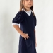 Платье для девочки школьное БУШОН SK13, цвет темно-синий