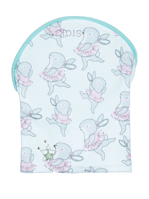 Косынка для девочки Звездочка косынка, Миалт белый/зайцы, лето - Косынки детские