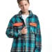 Рубашка для мальчиков Mini Maxi, модель 8009, цвет клетка/бирюзовый