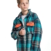 Рубашка для мальчиков Mini Maxi, модель 8009, цвет клетка/бирюзовый