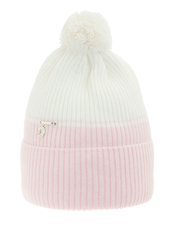 Шапка для девочки Швеция, Миалт бледно-розовый/белый - Зимние шапки для девочек