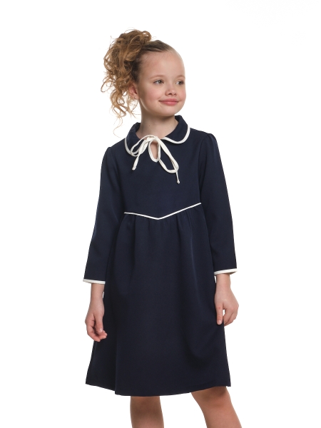 Платье для девочек Mini Maxi, модель 7417, цвет темно-синий - Платья для девочек с длинным рукавом