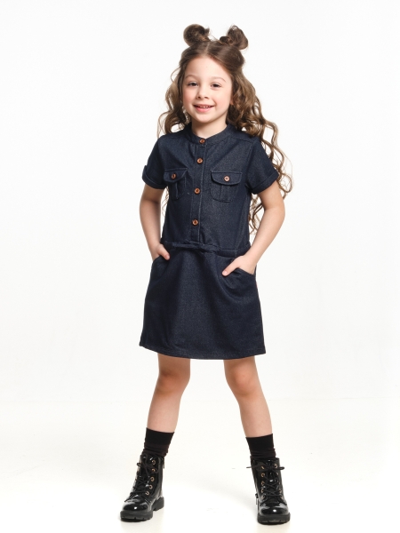 Платье для девочек Mini Maxi, модель 0704, цвет синий - Платья для девочек с коротким рукавом