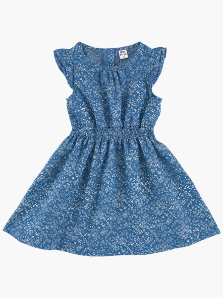 Платье для девочек Mini Maxi, модель 6347, цвет синий/мультиколор - Платья для девочек с коротким рукавом