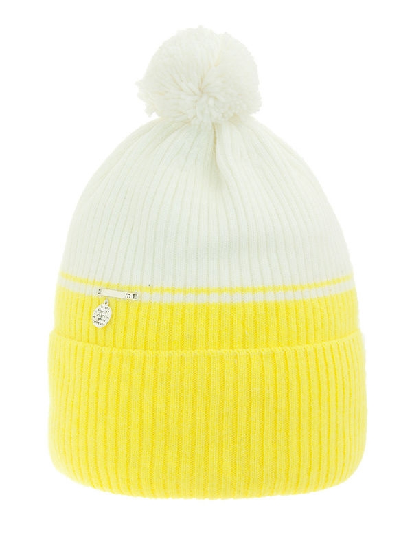Шапка для девочки Швеция, Миалт желтый/белый - Зимние шапки для девочек