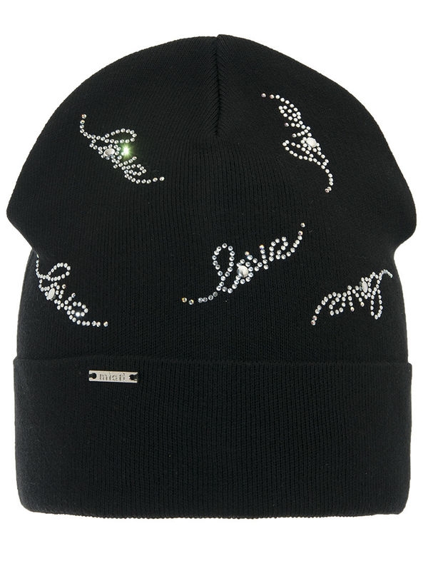 Шапка для девочки Love story, Миалт черный - Для девочек весна-осень