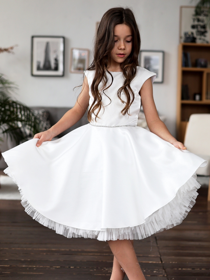 Платье для девочки БУШОН ST35, праздничное цвет белый - Платья СТИЛЯГИ