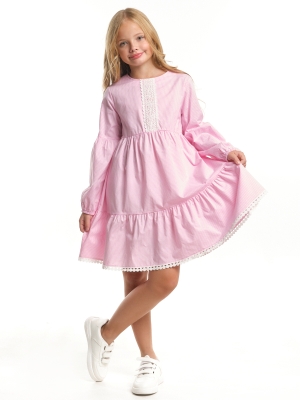 Платье для девочек Mini Maxi, модель 7776, цвет розовый/клетка