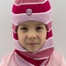 Шапка-шлем для девочки зима, скб малина+лиловый+т.розовый