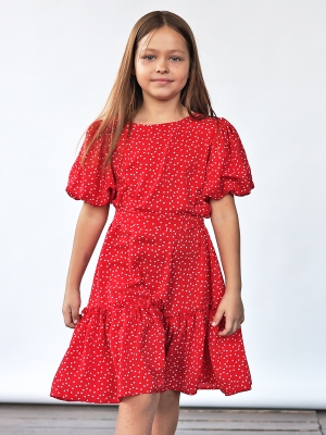 Платье для девочки нарядное БУШОН ST62, цвет красный