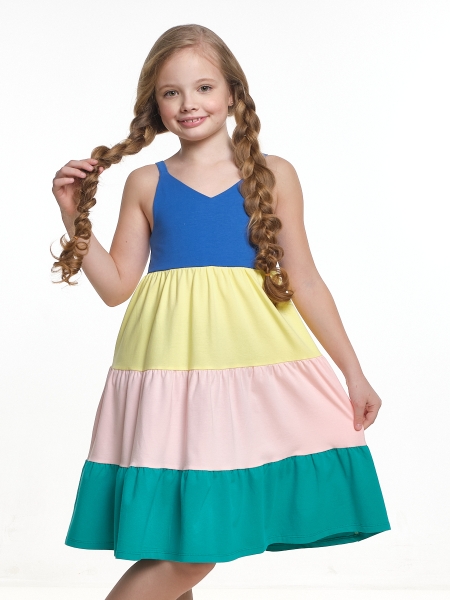 Платье для девочек Mini Maxi, модель 7593, цвет мультиколор - Платья для девочек с коротким рукавом