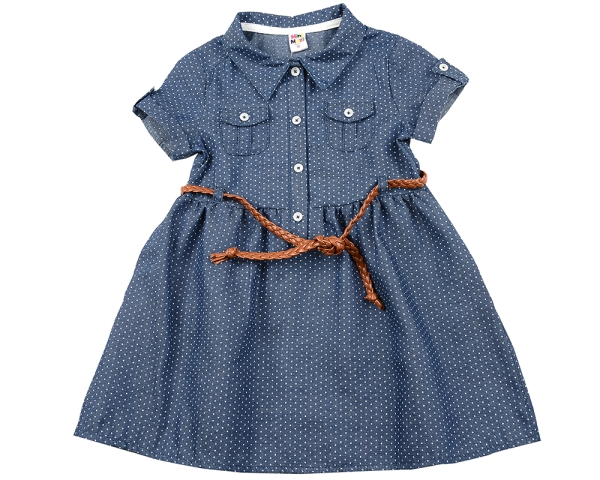 Платье для девочек Mini Maxi, модель 6361, цвет синий/мультиколор - Платья для девочек с коротким рукавом