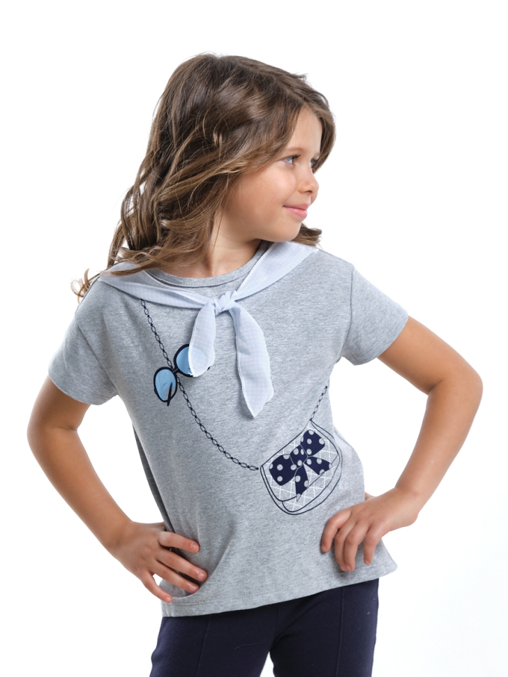 Футболка для девочек Mini Maxi, модель 6473, цвет серый - Футболки для девочек