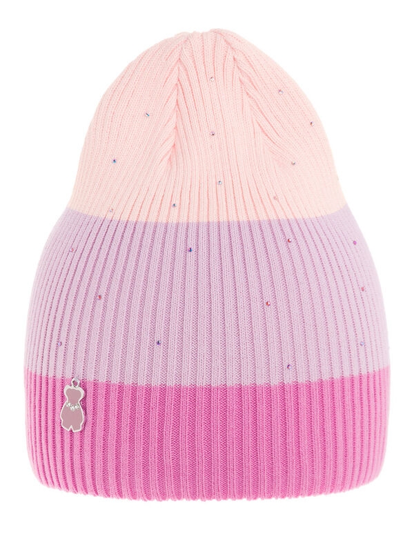 Шапка для девочки Акварель, Миалт ярко-розовый/бледно-розовый, весна-осень - Для девочек весна-осень