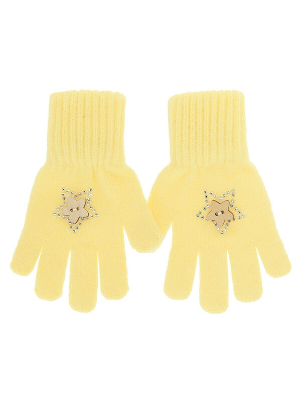 Перчатки для девочки Гермиона, Миалт светло-желтый, весна-осень - Перчатки
