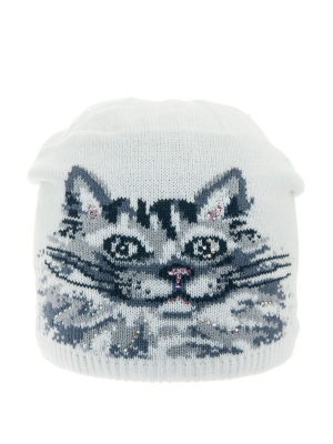 Шапка для девочки Дымок, Миалт белый/темно-серый