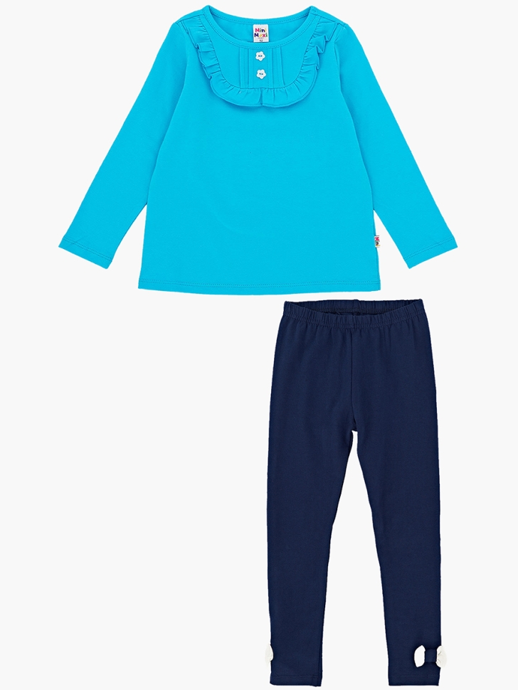 Комплект для девочек Mini Maxi, модель 1145, цвет голубой - Комплекты трикотажные