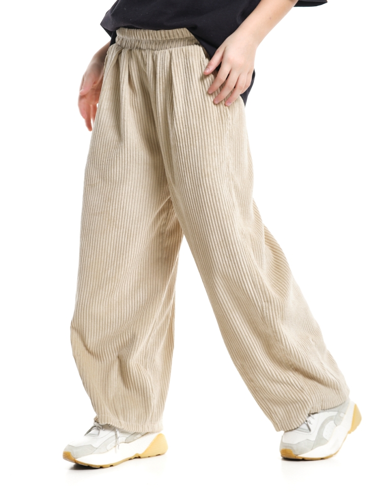 Брюки для девочек Mini Maxi, модель 7614, цвет бежевый - Брюки вельветовые