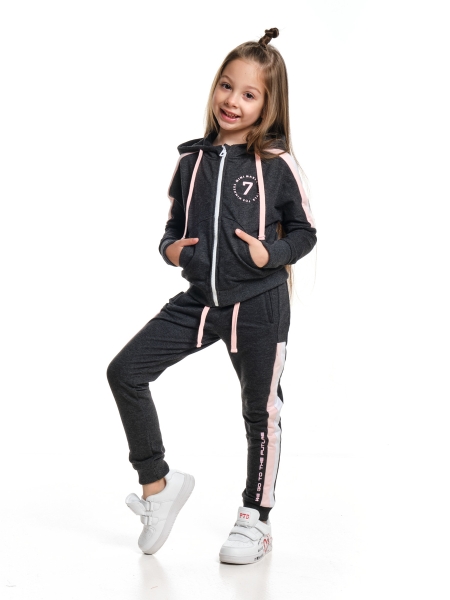 Спортивный костюм для девочек Mini Maxi, модель 6681, цвет черный/меланж - Костюмы спортивные