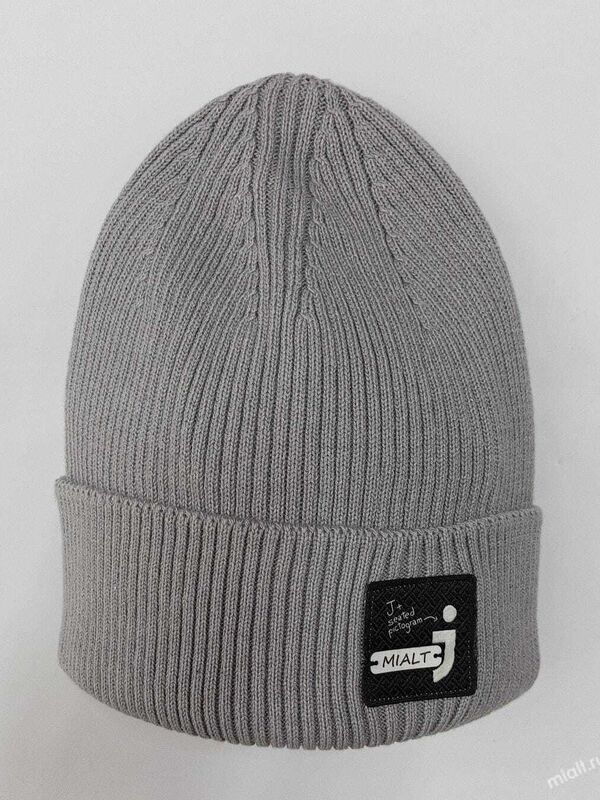 Шапка для мальчика Джеффри, Миалт серый, весна-осень - Шапки весна-осень
