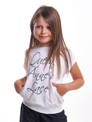 Футболка для девочек Mini Maxi, модель 0319, цвет белый