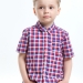 Рубашка для мальчиков Mini Maxi, модель 7903, цвет красный/синий/клетка