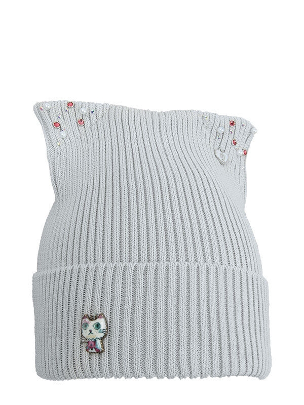 Шапка для девочки Помадка, Миалт светло-серый, весна-осень-лето - Для девочек весна-осень