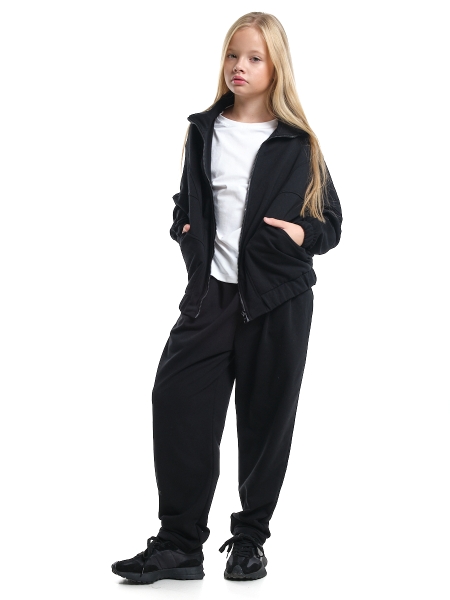Спортивный костюм для девочек Mini Maxi, модель 8023, цвет черный - Костюмы спортивные