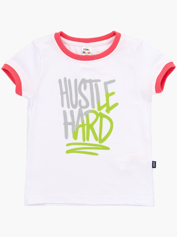 Футболка для девочек Mini Maxi, модель 3329, цвет белый/коричневый - Футболки для девочек