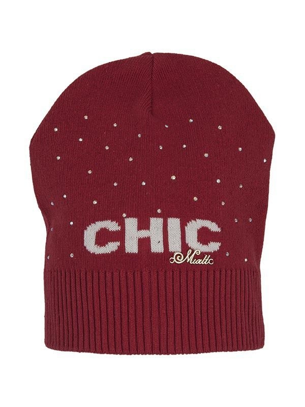 Шапка для девочки CHIC, Миалт красный/белый - Для девочек весна-осень