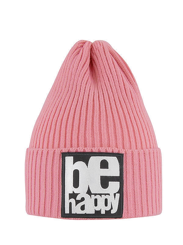 Шапка Be happy, Миалт коралловый - Для девочек весна-осень