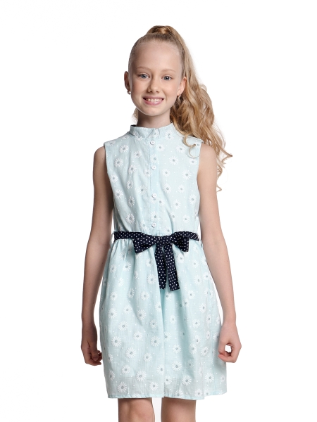 Платье для девочек Mini Maxi, модель 6318, цвет бирюзовый - Платья для девочек с коротким рукавом