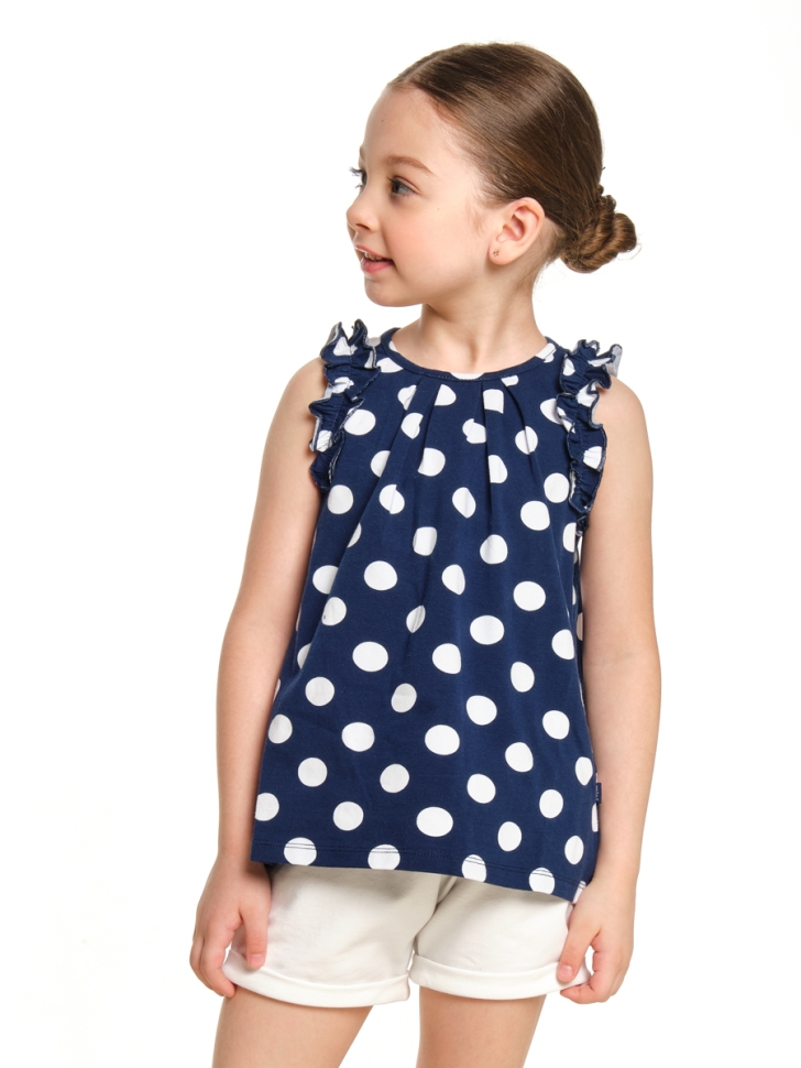 Футболка для девочек Mini Maxi, модель 18332, цвет синий/мультиколор - Футболки для девочек