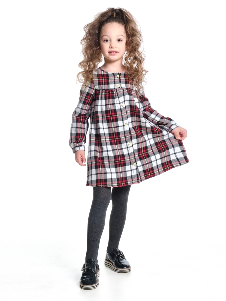 Платье для девочек Mini Maxi, модель 6827, цвет мультиколор/клетка - Платья для девочек с длинным рукавом