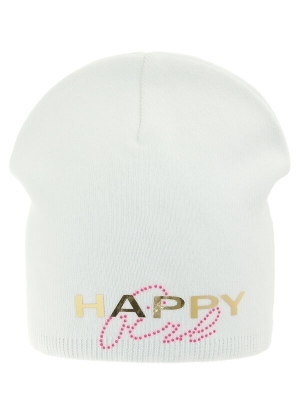 Шапка для девочки Зазеркалье, Миалт белый, весна-осень