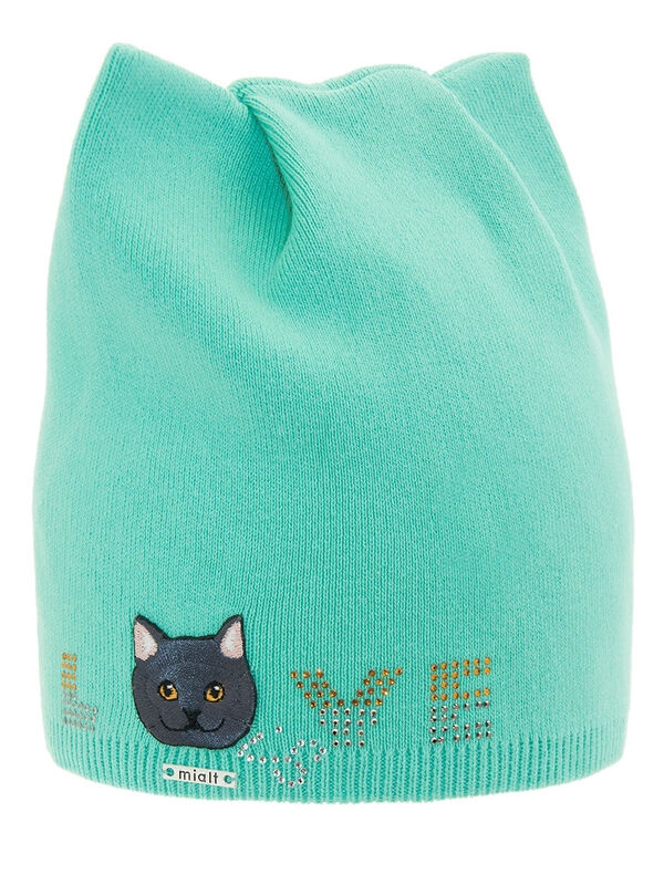 Шапка для девочки Земфира, Миалт ярко-мятный, весна-осень - Для девочек весна-осень