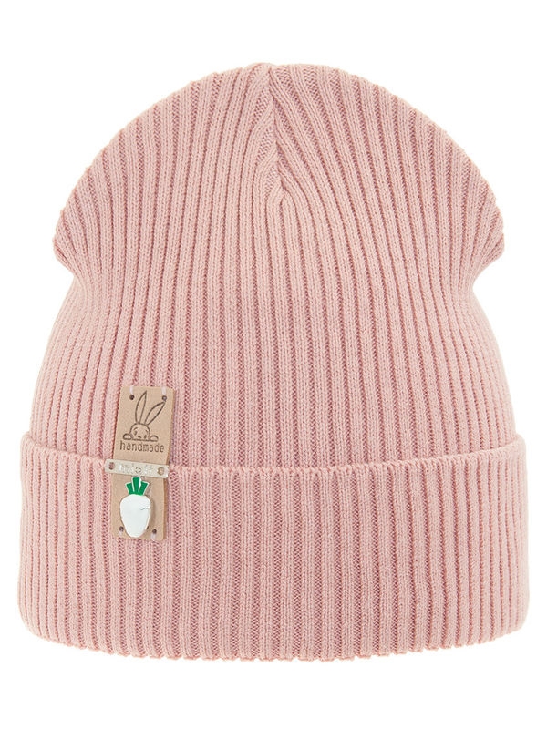 Шапка для девочки Морковка, Миалт пудровый, весна-осень - Для девочек весна-осень