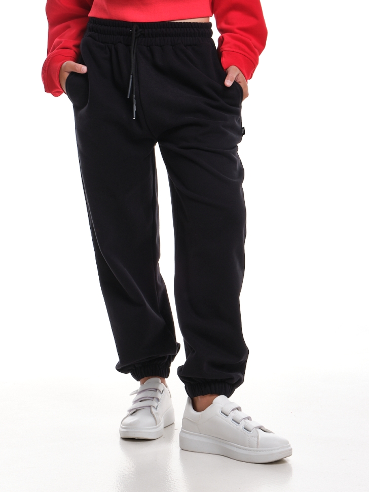 Брюки для девочек Mini Maxi, модель 7486, цвет черный - Брюки спортивные (джогеры)