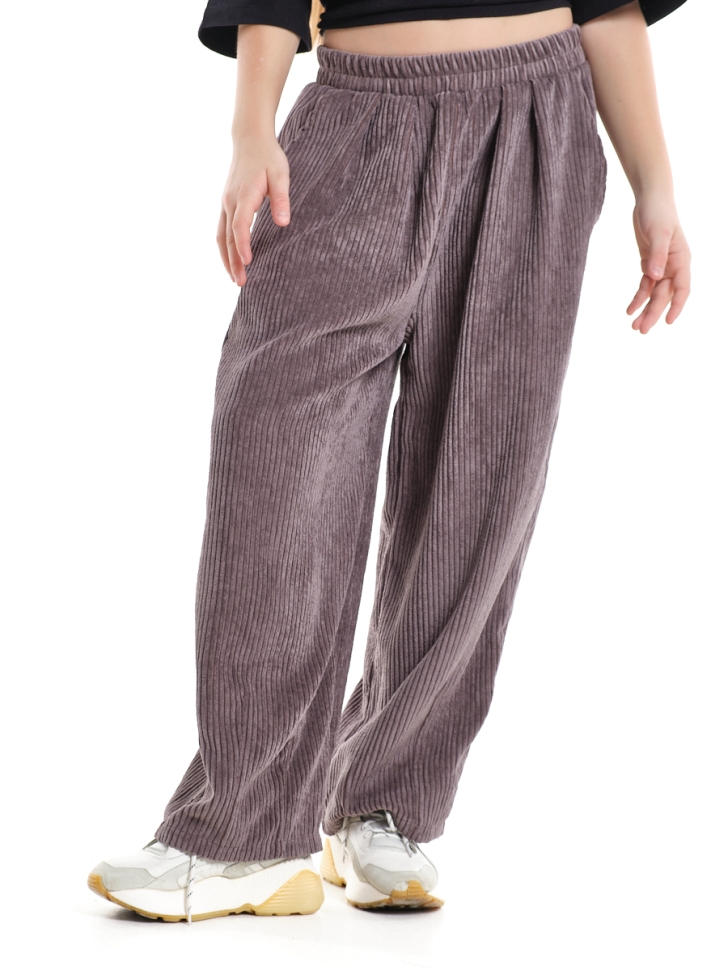 Брюки для девочек Mini Maxi, модель 7614, цвет коричневый - Брюки вельветовые