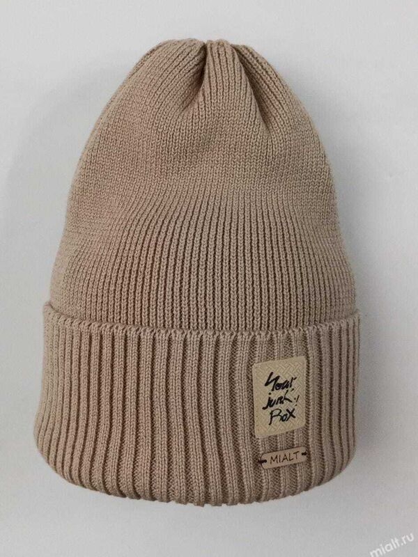 Шапка Box, Миалт грязно-бежевый, весна-осень - 