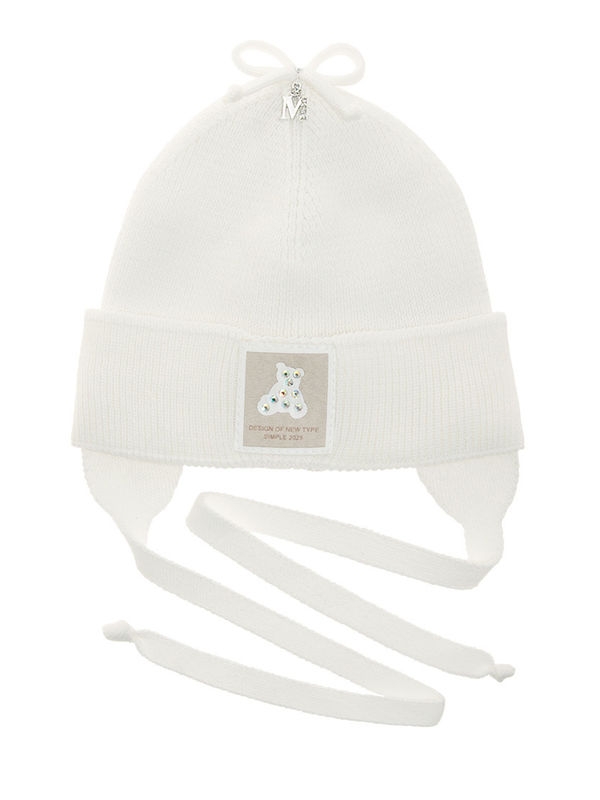 Шапка для девочки Булочка, Миалт белый, весна-осень - Для девочек весна-осень