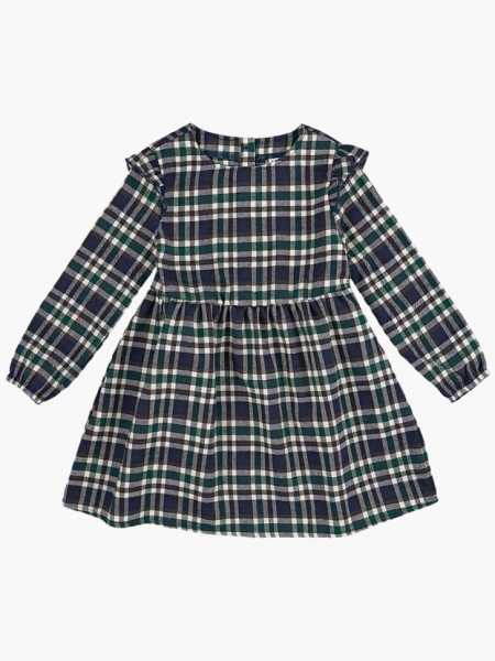 Платье для девочек Mini Maxi, модель 6826, цвет мультиколор/зеленый - Платья для девочек с длинным рукавом