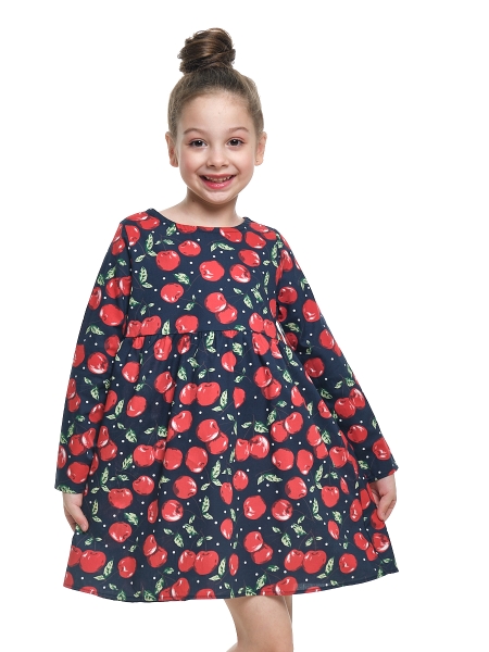 Платье для девочек Mini Maxi, модель 4517, цвет синий/мультиколор - Платья для девочек с длинным рукавом