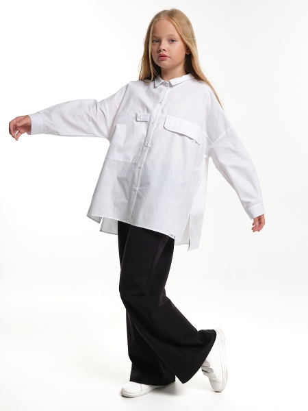 Блузка для девочек Mini Maxi, модель 7953, цвет белый - Блузки с длинным рукавом / текстиль